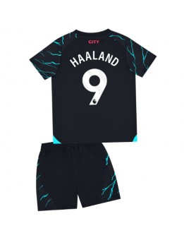 Manchester City Erling Haaland #9 Dječji Rezervni Dres kompleti 2023-24 Kratak Rukavima (+ kratke hlače)